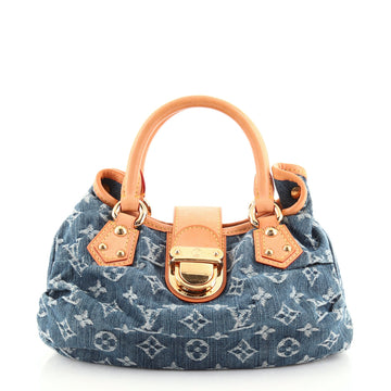 Louis Vuitton Pleaty Handbag Denim Small