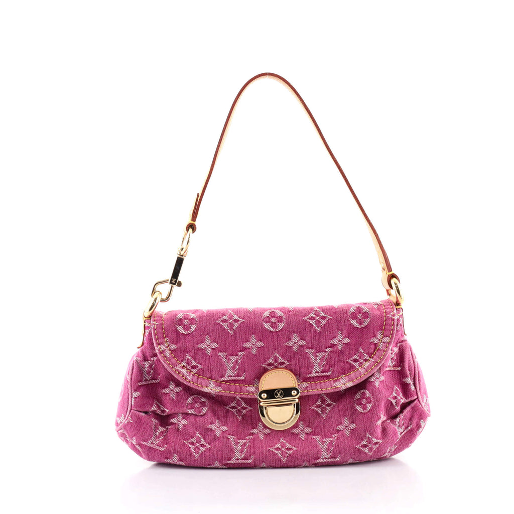 Louis Vuitton Pleaty Handbag Denim Mini Pink 932757