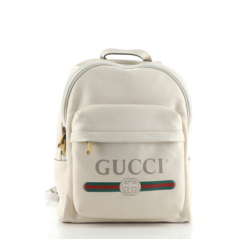 Gucci Logo Front Pocket Backpack Printed Leather