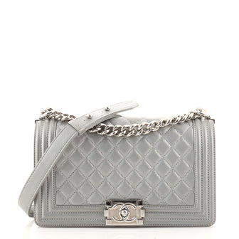 Chanel Boy Flap Bag Quilted Goatskin Old Medium