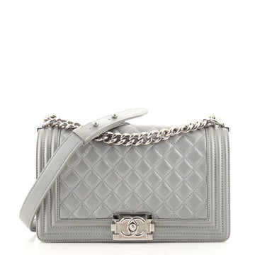 Chanel Boy Flap Bag Quilted Goatskin Old Medium