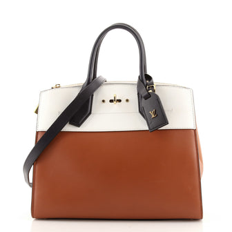 Louis Vuitton City Steamer Handbag Leather MM