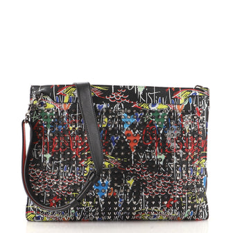 Christian Louboutin Skypouch Crossbody Spiked Printed Leather