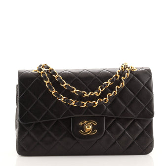 Chanel Vintage Classic Double Flap Bag Quilted Lambskin Small