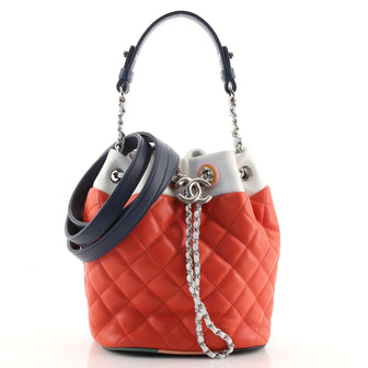 chanel quilted drawstring bucket bag