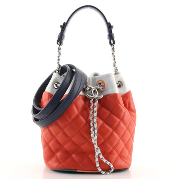 Chanel Cuba Drawstring Bucket Bag Quilted Lambskin Small