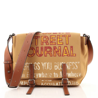 Loewe Military Messenger Bag Printed Canvas and Leather Small