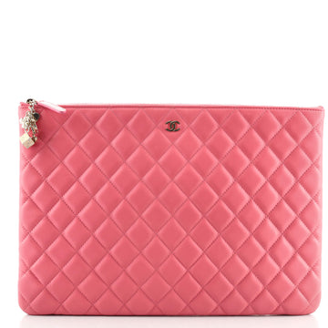 Chanel CC Casino O Case Clutch Quilted Lambskin Large