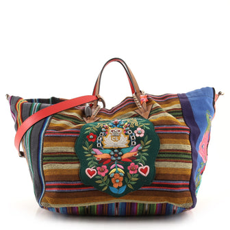 Christian Louboutin Caba Tote Motif Embroidered Jacquard Large