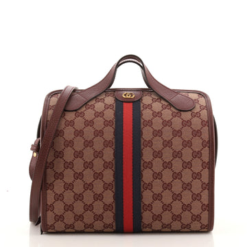 Gucci Ophidia Fold Over Duffle Bag GG Coated Canvas Mini