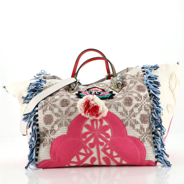 Christian Louboutin Caba Tote Motif Embroidered Jacquard Large