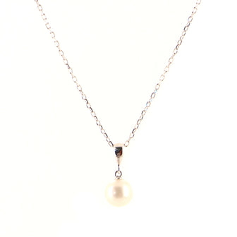 Mikimoto Pearl Pendant Necklace 18K White Gold with Cultured Pearl