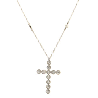 Tiffany & Co. Jazz Cross Station Pendant Necklace Platinum with Diamonds