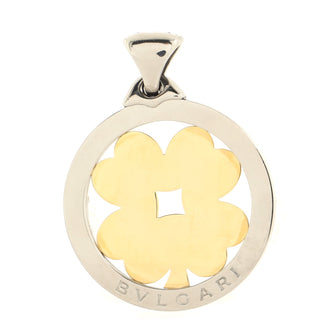 Bvlgari Tondo Clover Pendant Necklace Pendant & Charms Stainless Steel with 18K Yellow Gold