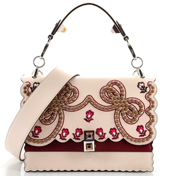 Fendi Kan I Bag Embroidered Studded Leather Medium