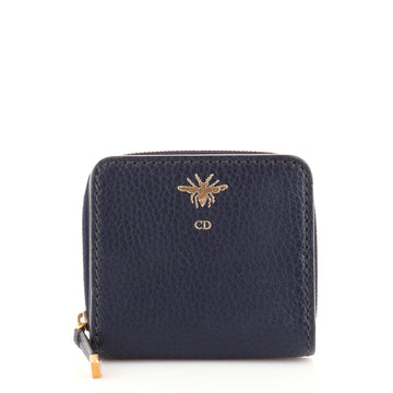 Christian Dior Bee Zip Wallet Leather Compact