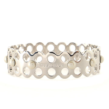 Louis Vuitton Hide and Seek Bangle Bracelet Metal with Faux Pearl Narrow