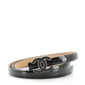 Chanel CC Logo Belt Patent Thin