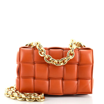 Bottega Veneta Cassette Chain Crossbody Bag Padded Maxi Intrecciato Leather