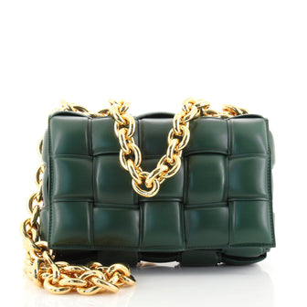 Bottega Veneta Cassette Chain Crossbody Bag Padded Maxi Intrecciato Leather