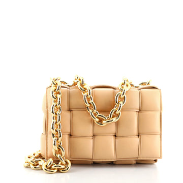Bottega Veneta Cassette Chain Crossbody Bag Padded Maxi Intrecciato Leather