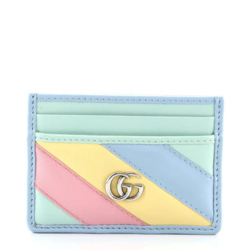 Gucci GG Marmont Card Holder Diagonal Quilted Leather