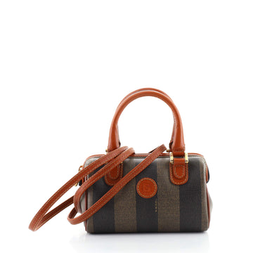 Fendi Vintage Convertible Boston Bag Pequin Coated Canvas Micro