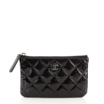 Chanel Classic O Case Pouch Quilted Patent Mini