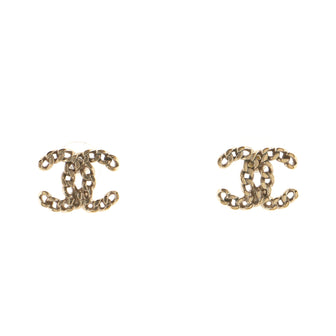 Chanel CC Chain Stud Earrings Metal