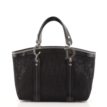 Christian Dior Vintage Trotter Shoulder Bag Embroidered Diorissimo Canvas Medium