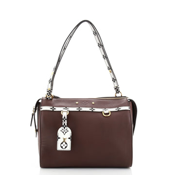 Louis Vuitton Speedy Amazon Bag Leather with Monogram Canvas MM