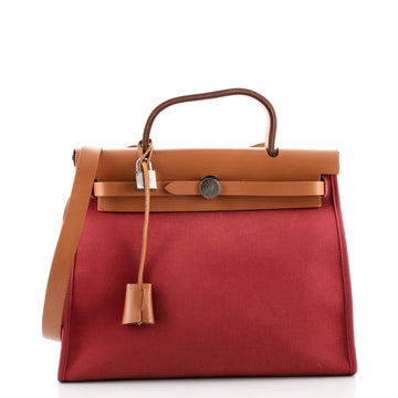 Hermes Herbag Zip Leather and Toile 31