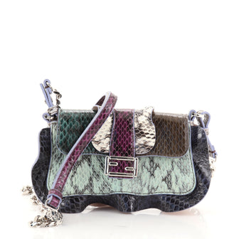 Fendi Wave Baguette Python Micro