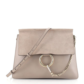 Chloe Faye Shoulder Bag Leather and Suede Medium