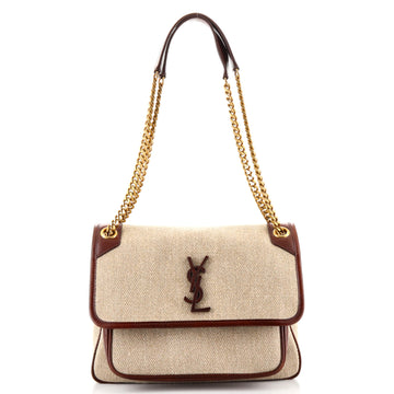 Saint Laurent Niki Chain Flap Bag Canvas Baby