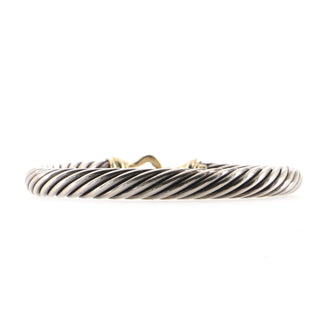 David Yurman Cable Buckle Bracelet Sterling Silver with 14K Yellow Gold 7mm