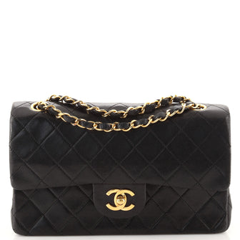 Chanel Vintage Classic Double Flap Bag Quilted Lambskin Small