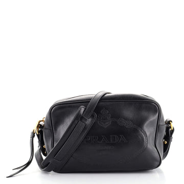 Prada Logo Camera Bag Embossed Leather Small