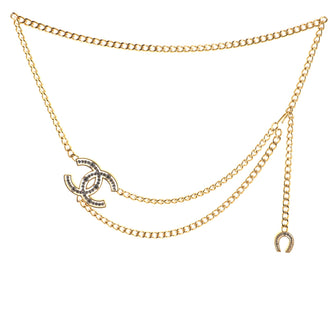 Chanel CC Horseshoe Chain Belt Metal with Crystals