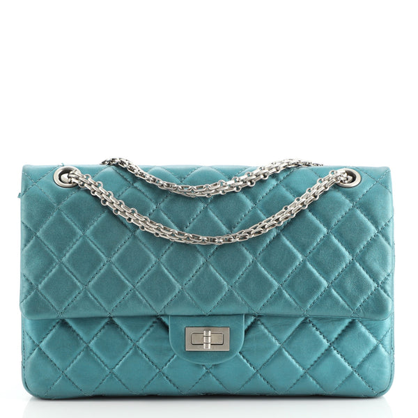 Chanel Reissue 2.55 Flap Bag Quilted Metallic Aged Calfskin 226 Blue  93458120