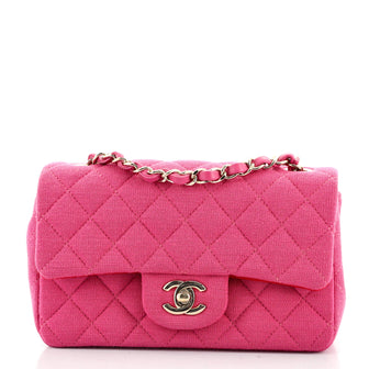 Chanel Classic Single Flap Bag Quilted Jersey Mini