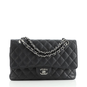 Chanel Classic Double Flap Bag Quilted Caviar Medium
