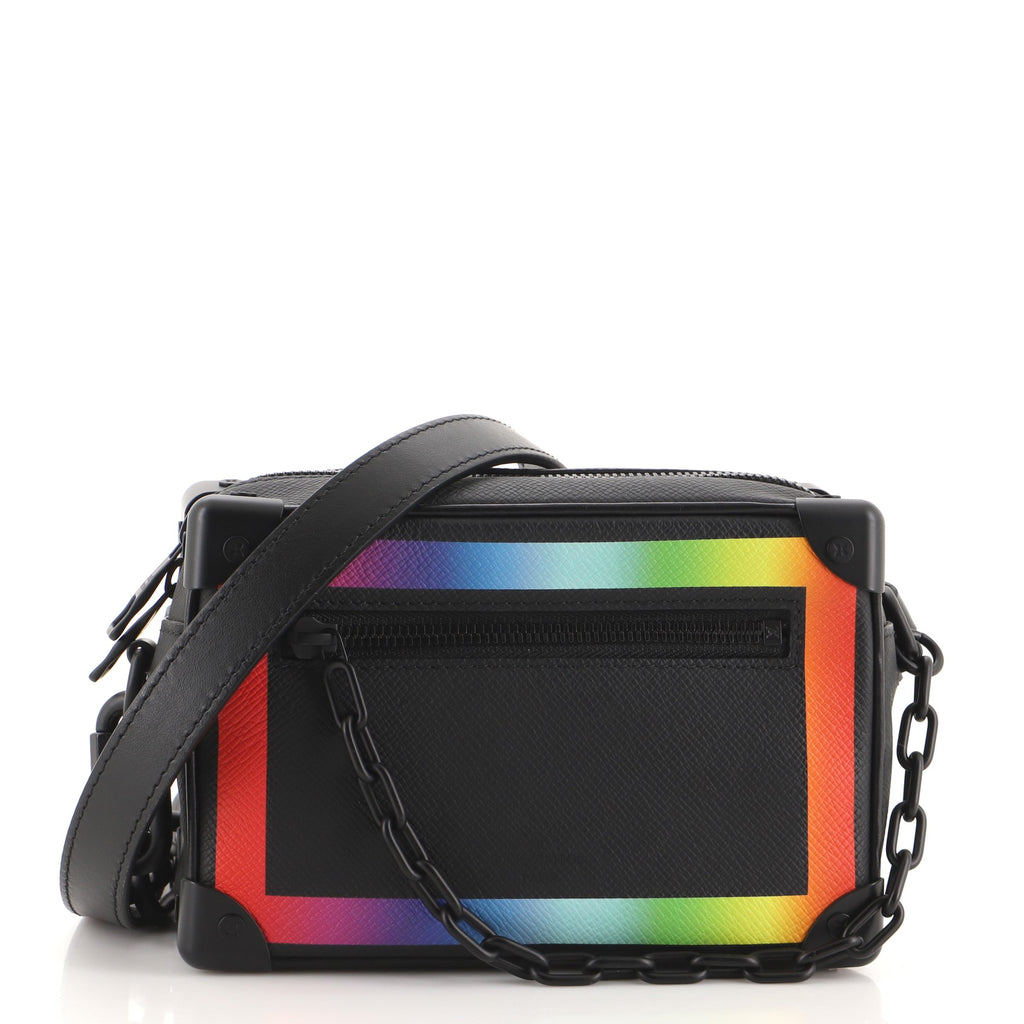 Louis Vuitton Soft Trunk Bag Rainbow Taiga Leather Mini Black 93458191