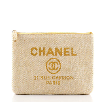 Chanel Deauville Pouch Raffia Small