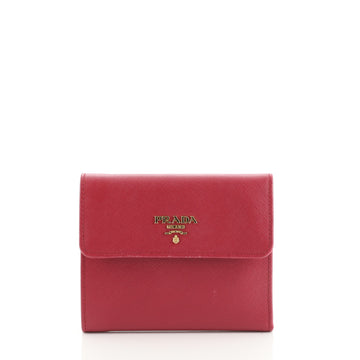 Prada Flap Wallet Saffiano Leather Compact
