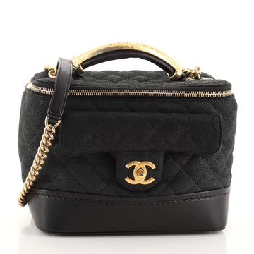 Chanel Globetrotter Vanity Case Quilted Iridescent Caviar
