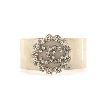 Chanel CC Round Cuff Bracelet Metal with Crystals