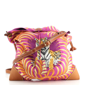 Hermes Silky City Bag Printed Silk and Leather PM