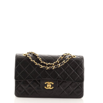 Chanel Vintage Classic Double Flap Bag Quilted Lambskin Small