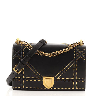 Christian Dior Diorama Flap Bag Studded Leather Medium